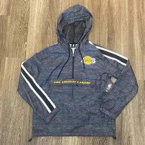 Mens Los Angeles Lakers Windbreaker Quarter Zip Pullover - S